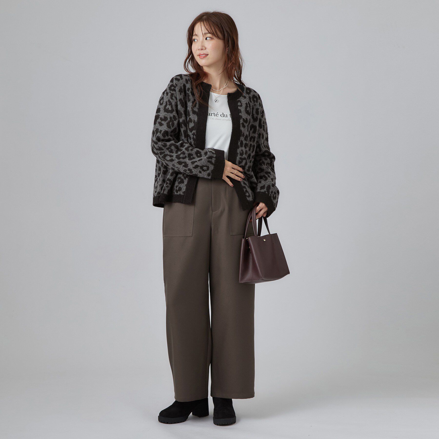 SHOO･LA･RUE「【洗濯機可/S-LL】ジャケット感覚で着られる バイカラーニットカーディガン」|カーディガン|