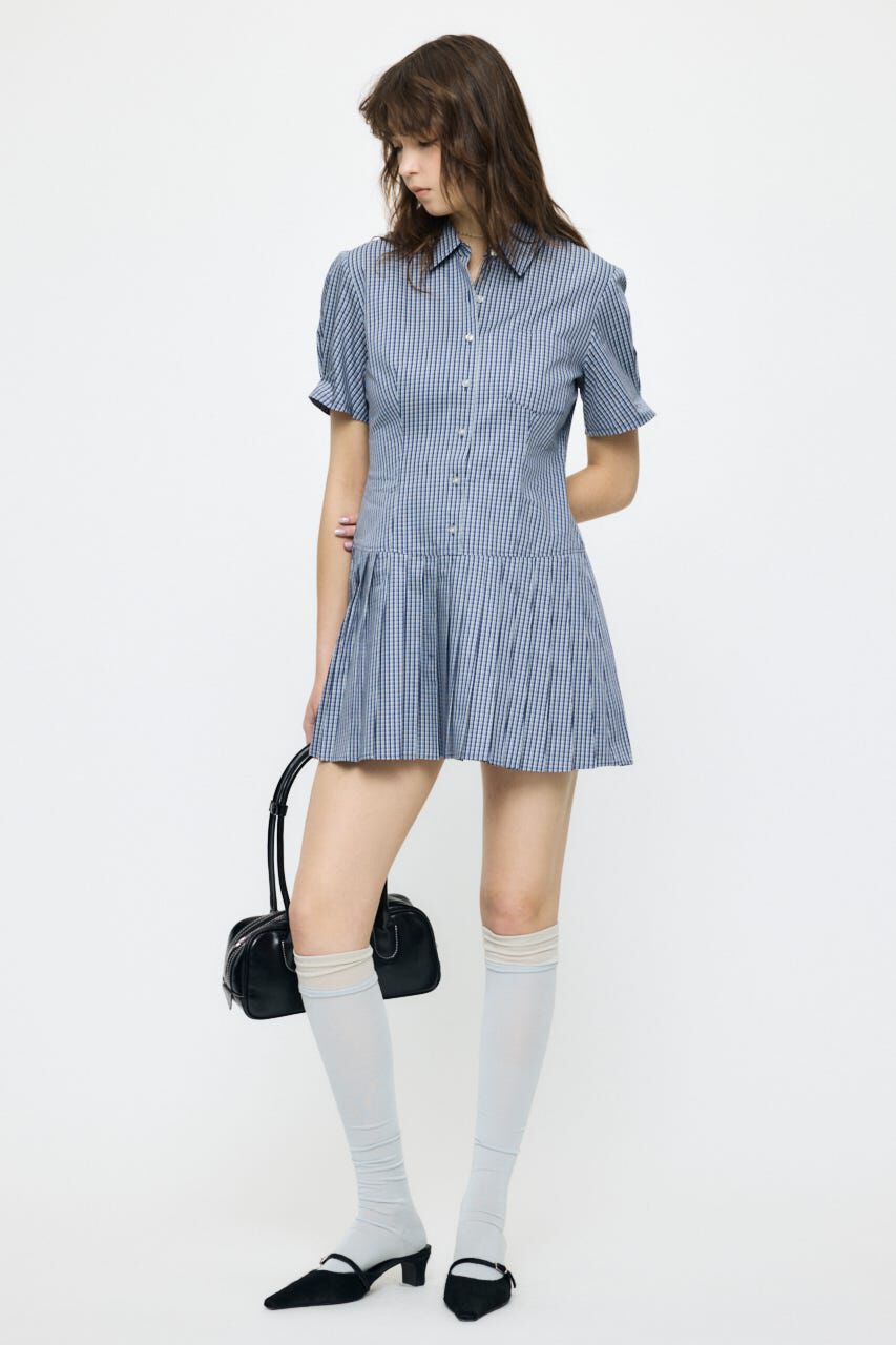 MOUSSY「PLEATED SHIRT MINI ドレス」|ワンピース|