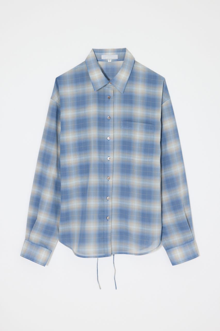 MOUSSY「FADE CHECK SHEER OVER シャツ」|シャツ・ブラウス|