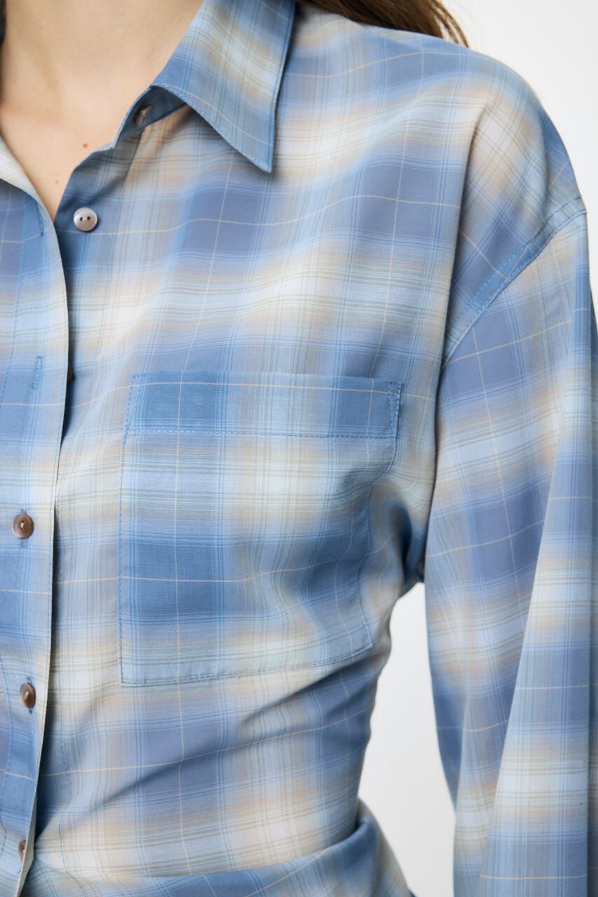 MOUSSY「FADE CHECK SHEER OVER シャツ」|シャツ・ブラウス|