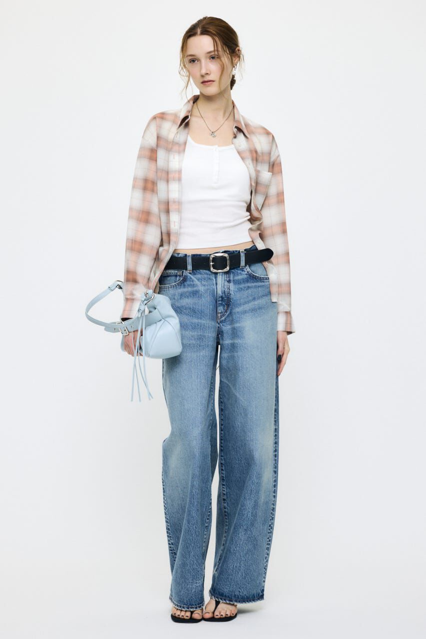 MOUSSY「FADE CHECK SHEER OVER シャツ」|シャツ・ブラウス|