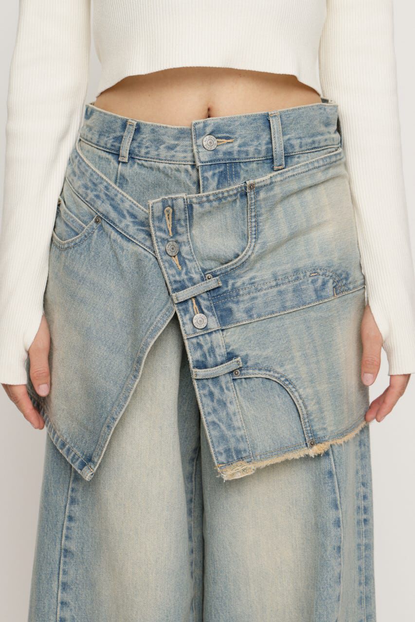 SLY「REMAKE ASYMMETRY L／W DENIM パンツ」|デニム|