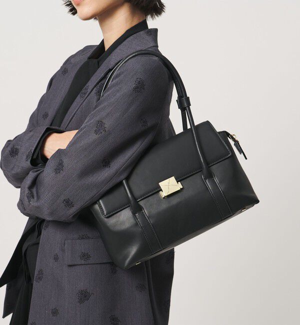 UNITED ARROWS「フラップ クラスプ トートバッグ」|トートバッグ|BLACK