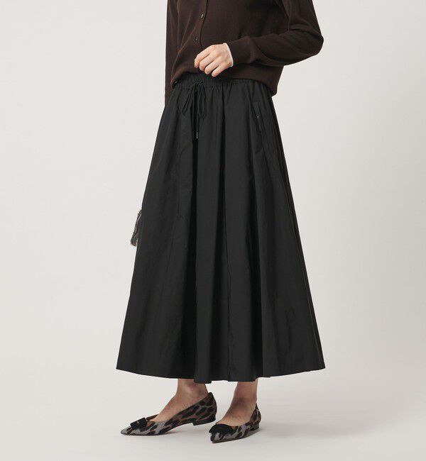 UNITED ARROWS「タフタ ジップ フレアスカート ‐ウォッシャブル‐」|フレア|