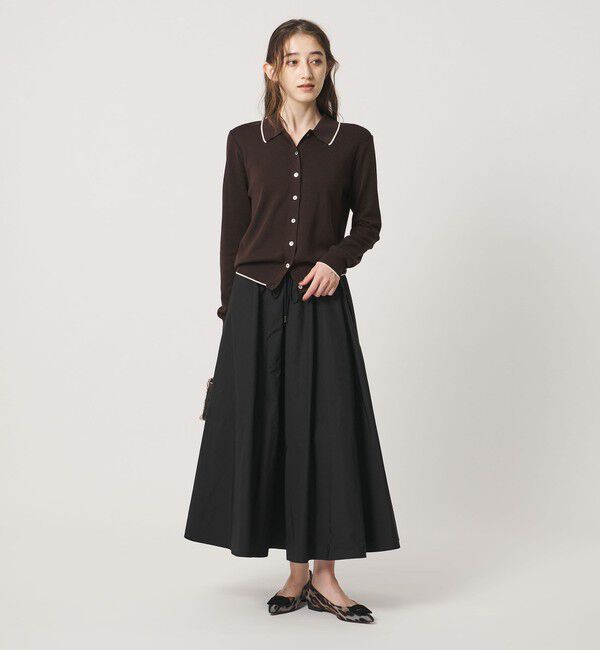 UNITED ARROWS「タフタ ジップ フレアスカート ‐ウォッシャブル‐」|フレア|