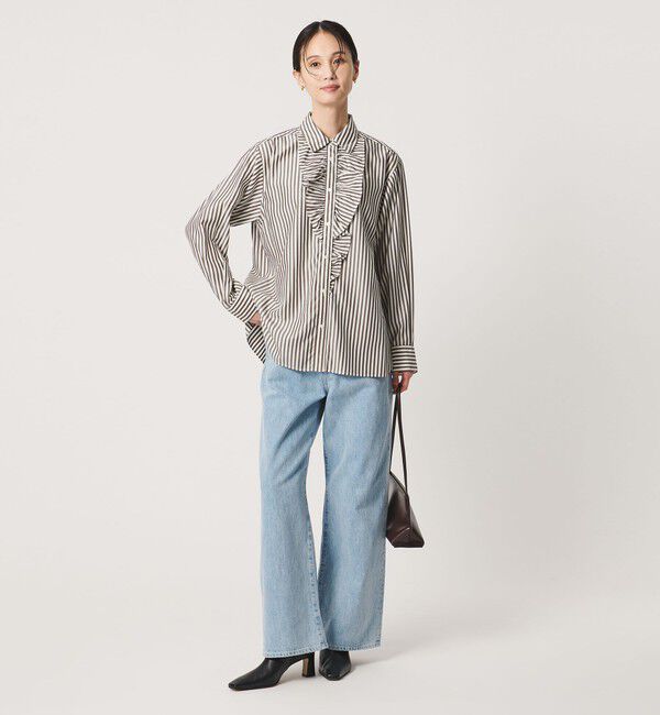 UNITED ARROWS「アシンメトリー フリル レギュラーシャツ」|シャツ・ブラウス|