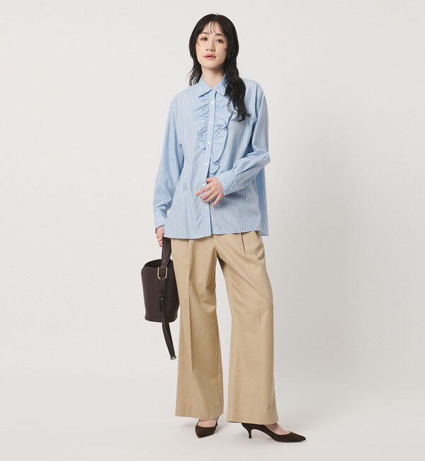 UNITED ARROWS「アシンメトリー フリル レギュラーシャツ」|シャツ・ブラウス|