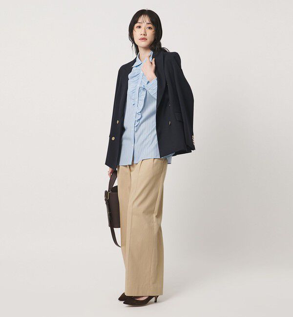 UNITED ARROWS「アシンメトリー フリル レギュラーシャツ」|シャツ・ブラウス|