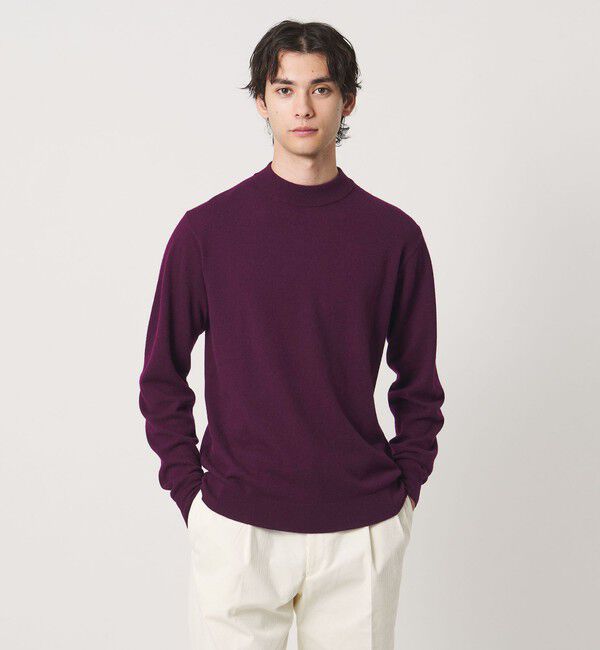 UNITED ARROWS「ウール/カシミヤ/シルク モックネック ニット」|ニット・セーター|PURPLE