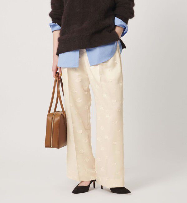 UNITED ARROWS「サテン フラワー ジャガード パンツ ‐ウォッシャブル‐」|その他|