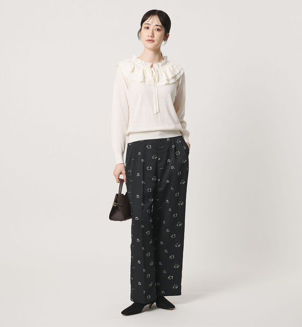 UNITED ARROWS「サテン フラワー ジャガード パンツ ‐ウォッシャブル‐」|その他|