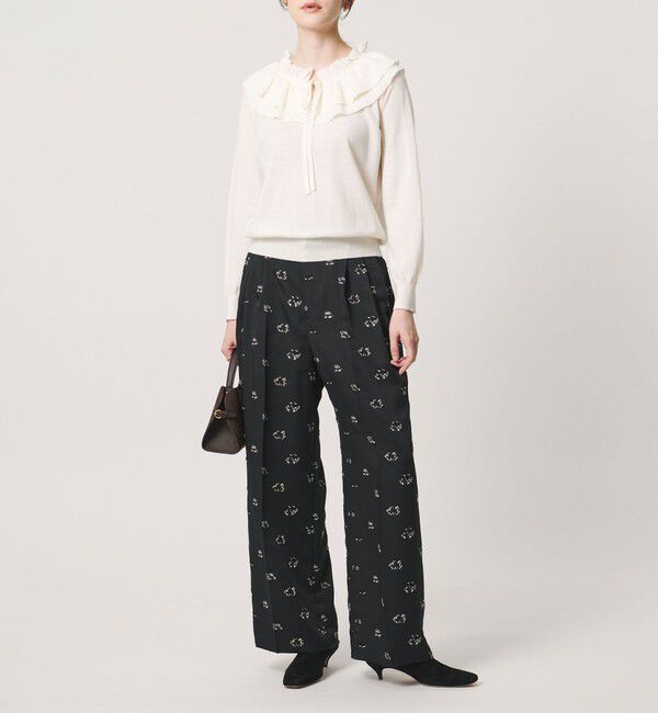 UNITED ARROWS「サテン フラワー ジャガード パンツ ‐ウォッシャブル‐」|その他|