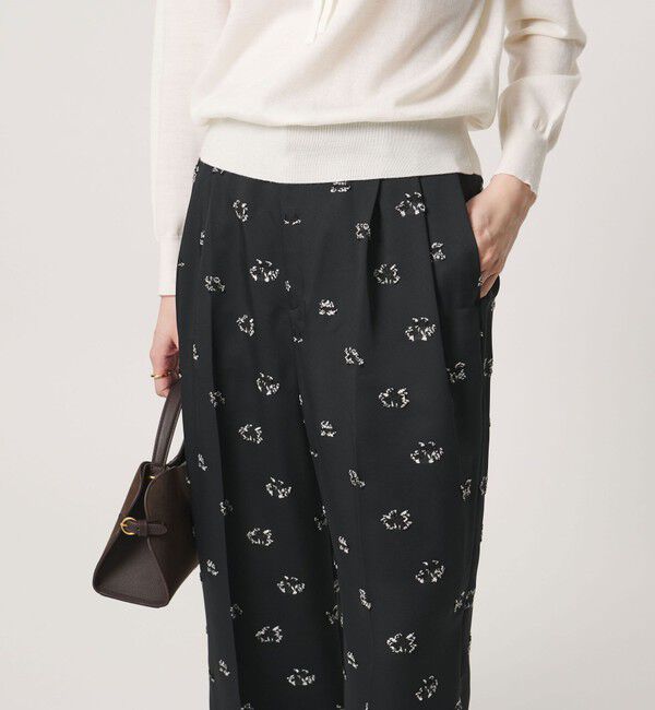 UNITED ARROWS「サテン フラワー ジャガード パンツ ‐ウォッシャブル‐」|その他|