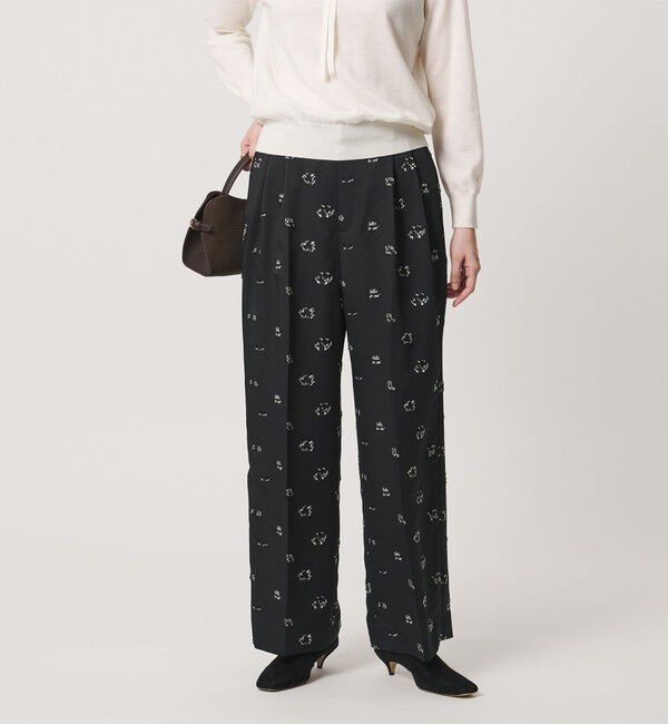 UNITED ARROWS「サテン フラワー ジャガード パンツ ‐ウォッシャブル‐」|その他|