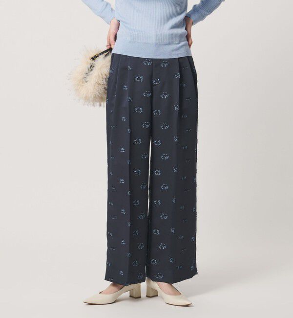 UNITED ARROWS「サテン フラワー ジャガード パンツ ‐ウォッシャブル‐」|その他|
