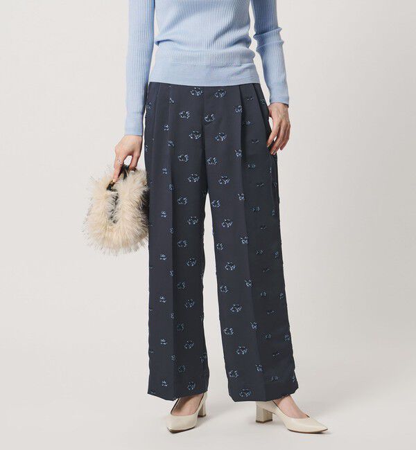 UNITED ARROWS「サテン フラワー ジャガード パンツ ‐ウォッシャブル‐」|その他|
