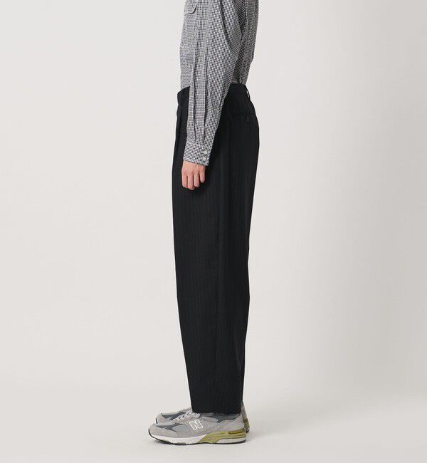 UNITED ARROWS「＜District＞ウール ストライプ 2プリーツ バレル ワイドパンツ」|チノ|