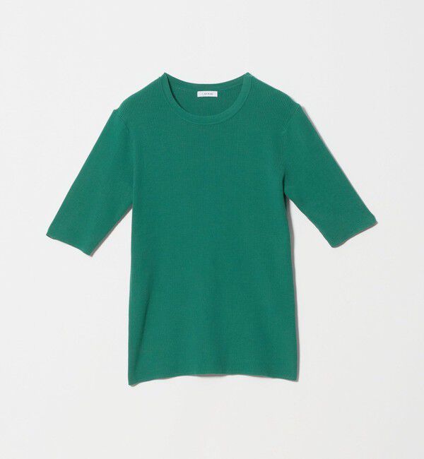 UNITED ARROWS green label relaxing「＜1_OF MINE＞リブ クルーネック 5分袖 ニット プルオーバー マシンウォッシャブル」|ニット・セーター|