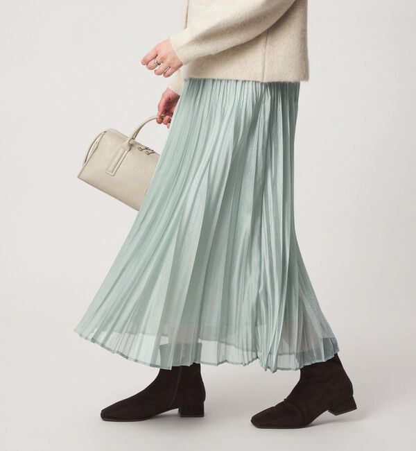 UNITED ARROWS green label relaxing「［size SHORTあり］シャイニー プリーツ スカート」|スカート|LIME