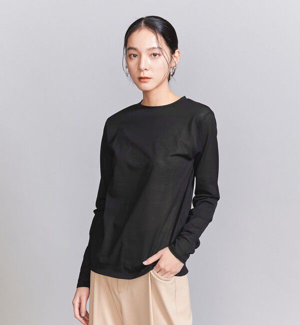 BEAUTY&YOUTH UNITED ARROWS「コットンナイロン天竺 シアー クルーネック Tシャツ」|Tシャツ・カットソー|