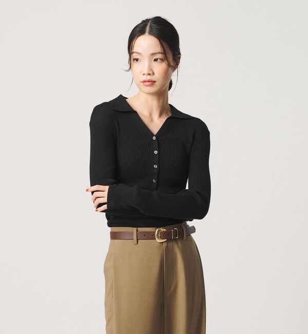 BEAUTY&YOUTH UNITED ARROWS「オーガニックコットン スキッパー  リブニットプルオーバー ウォッシャブル」|ニット・セーター|