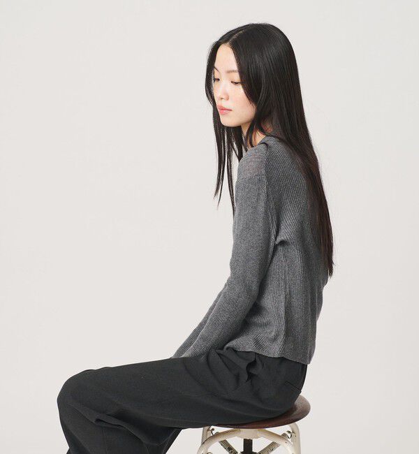 BEAUTY&YOUTH UNITED ARROWS「オーガニックコットン スキッパー  リブニットプルオーバー ウォッシャブル」|ニット・セーター|
