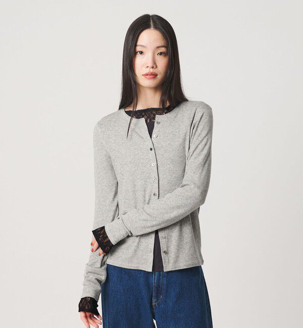 BEAUTY&YOUTH UNITED ARROWS「毛セルロースブレンド クルーネック カーディガン」|カーディガン|MD.GRAY