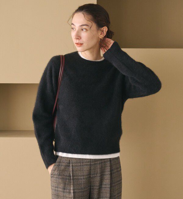 BEAUTY&YOUTH UNITED ARROWS「フォックスカシミヤブレンド クルーネック ニットプルオーバー」|ニット・セーター|