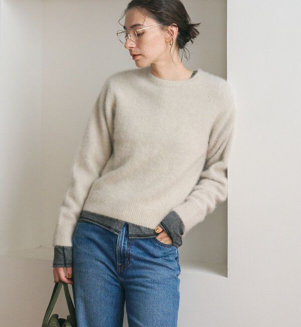 BEAUTY&YOUTH UNITED ARROWS「フォックスカシミヤブレンド クルーネック ニットプルオーバー」|ニット・セーター|NATURAL