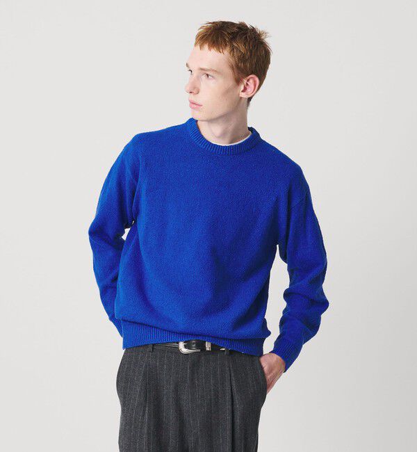 BEAUTY&YOUTH UNITED ARROWS「クリンプ コットン クルーネック ニット」|ニット・セーター|