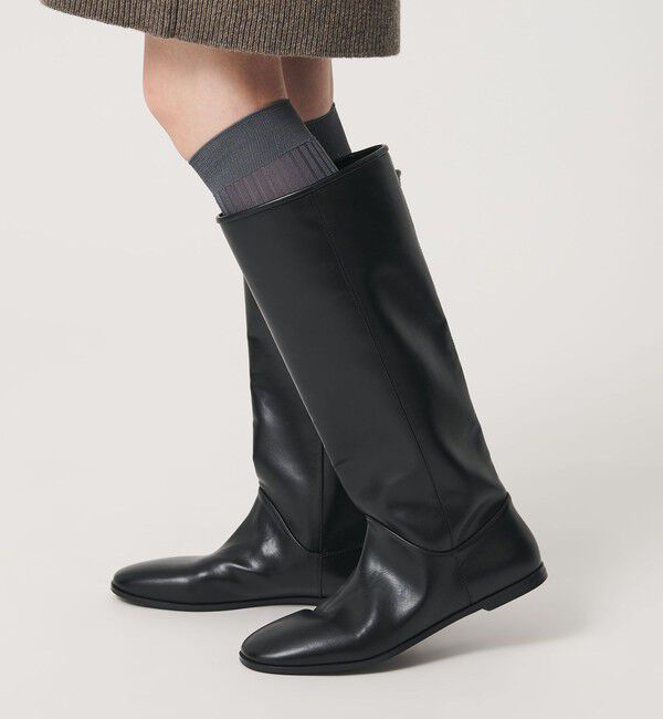 BEAUTY&YOUTH UNITED ARROWS「レザーライク シンプル ロングブーツ」|ロングブーツ|
