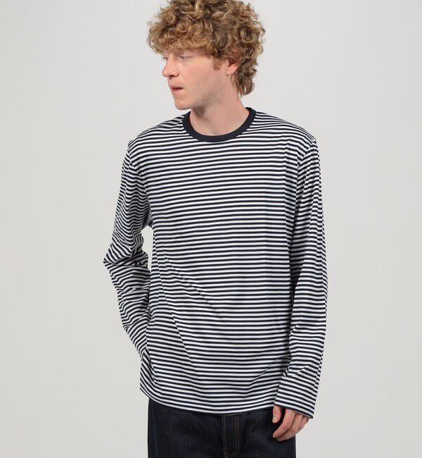TOMORROWLAND BUYING WEAR「SUNSPEL MTSH0003ES コットンストライプ ロングスリーブ Tシャツ」|Tシャツ・カットソー|
