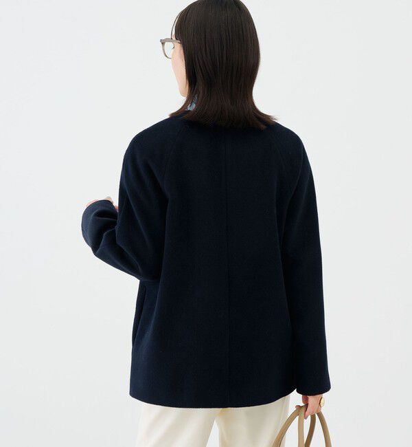 NOLLEY'S sophi「【新色追加】アンゴラビーバーノーカラーショートコート」|ノーカラーコート|