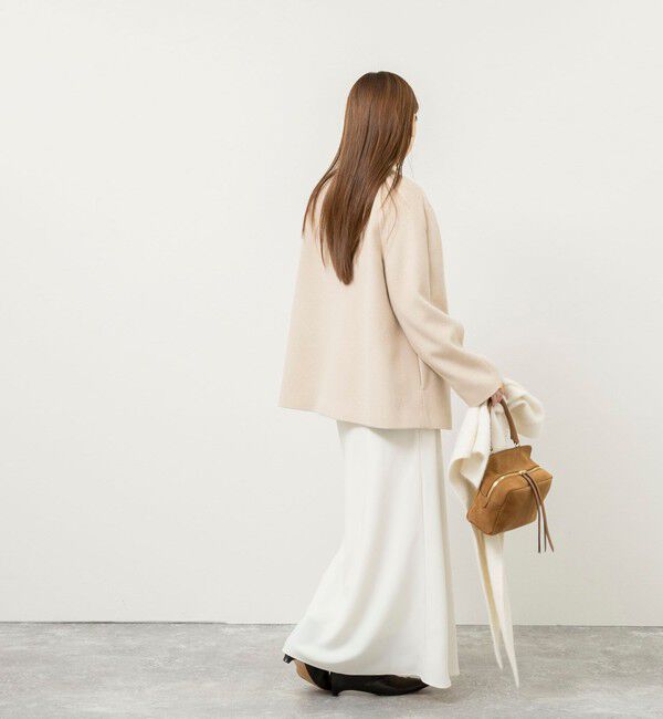 NOLLEY'S sophi「【新色追加】アンゴラビーバーノーカラーショートコート」|ノーカラーコート|
