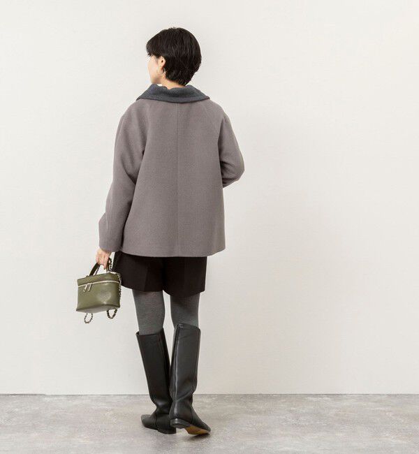 NOLLEY'S sophi「【新色追加】アンゴラビーバーノーカラーショートコート」|ノーカラーコート|