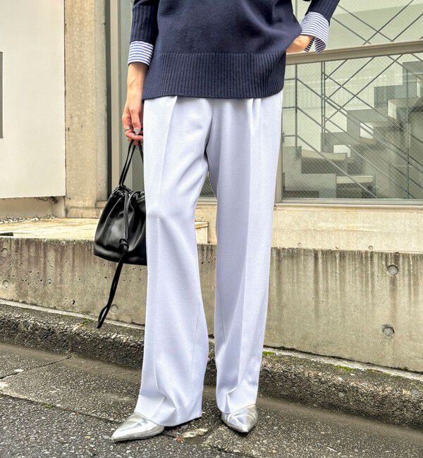 NOLLEY'S「《防シワ》ウォッシャブルウールライクセミワイドパンツ」|その他|サックス