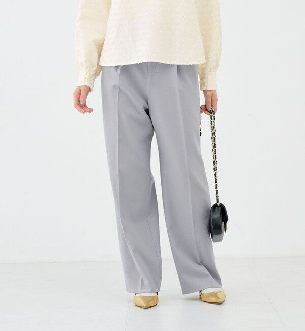 NOLLEY'S「《防シワ》ウォッシャブルウールライクセミワイドパンツ」|その他|