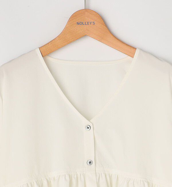 NOLLEY'S「《ストレッチ/紫外線防止》ウォッシャブル多機能ソフトタイプライターギャザーブラウス」|シャツ・ブラウス|