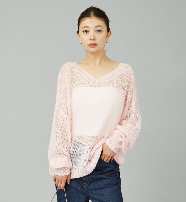 Rouge vif「モヘアライクシアー2WAY ニットプルオーバー」|ニット・セーター|