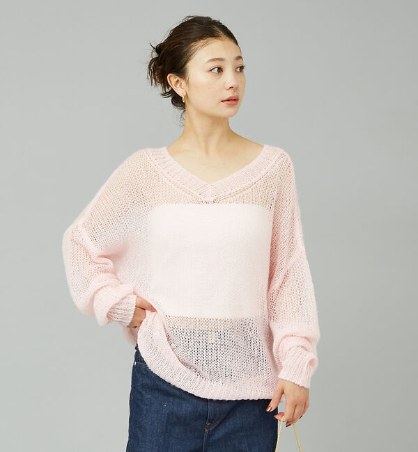 Rouge vif「モヘアライクシアー2WAY ニットプルオーバー」|ニット・セーター|