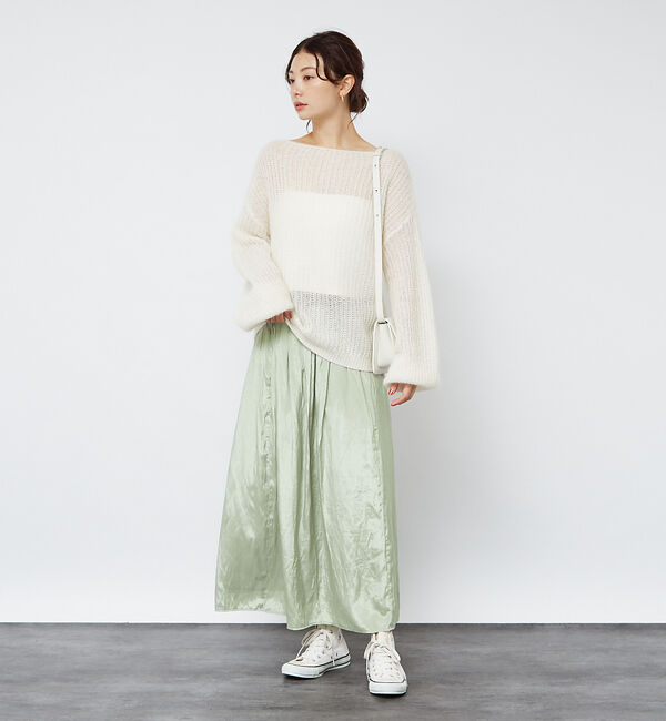 Rouge vif「グロスデシンゴムギャザースカート」|スカート|