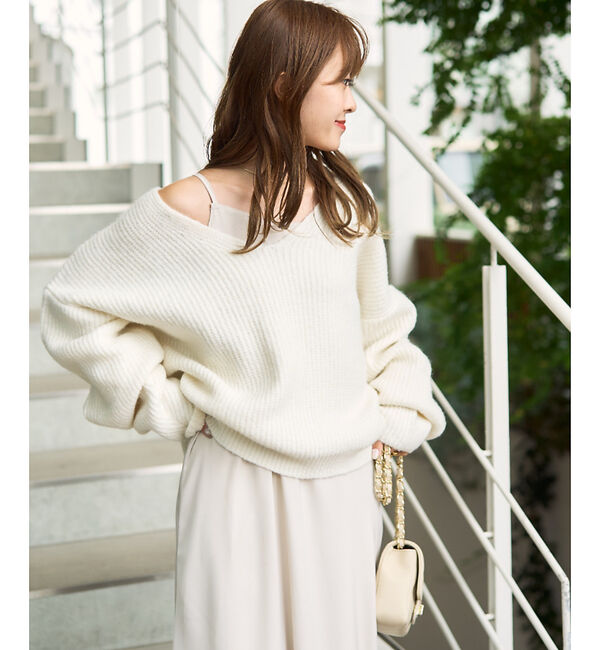 Rouge vif「【一部店舗限定】【2点セット】Vネックニット&times;キャミワンピセット」|ワンピース|