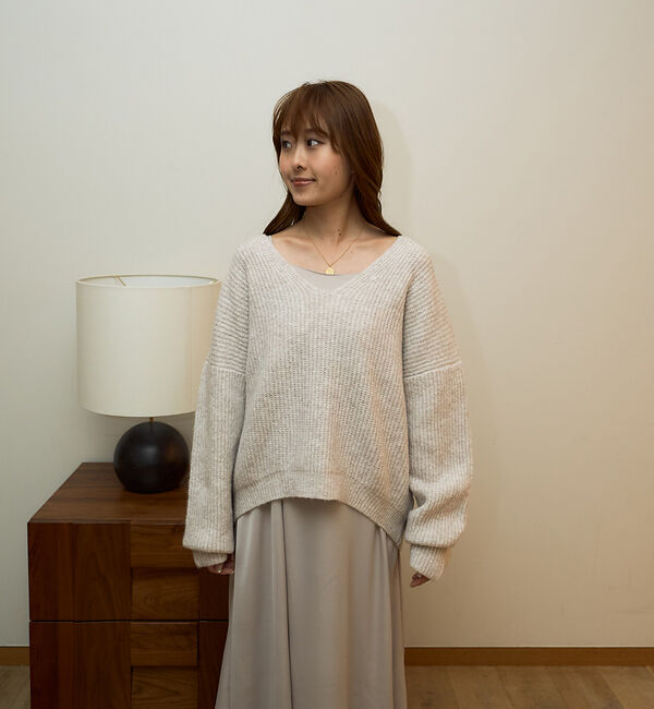 Rouge vif「【一部店舗限定】【2点セット】Vネックニット&times;キャミワンピセット」|ワンピース|