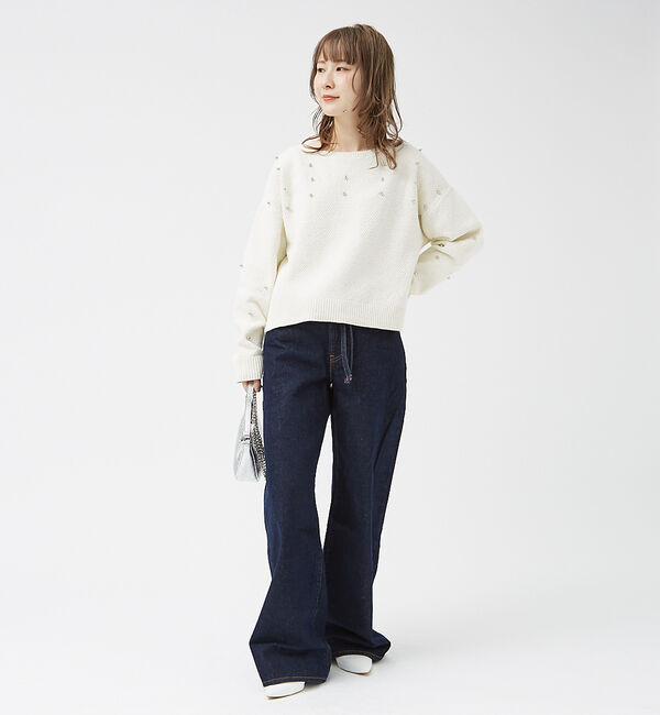 Rouge vif「【一部店舗限定】ビジューニットプルオーバー」|ニット・セーター|