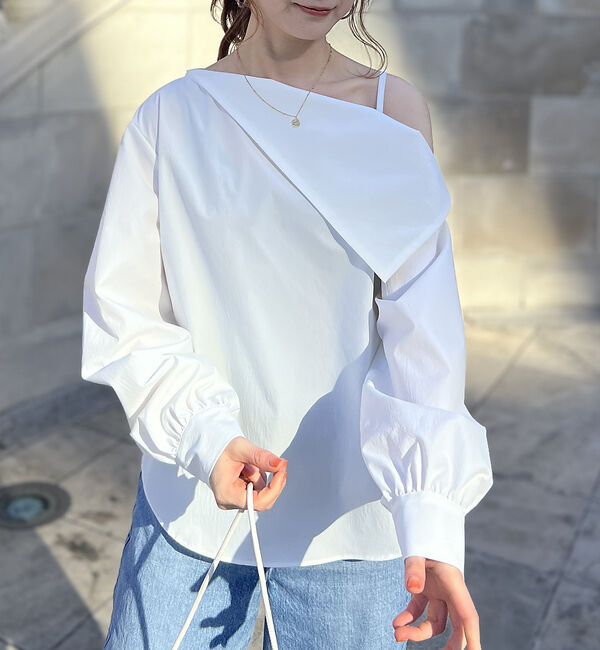 Rouge vif「【一部店舗限定】アシメオフショルブラウス」|シャツ・ブラウス|