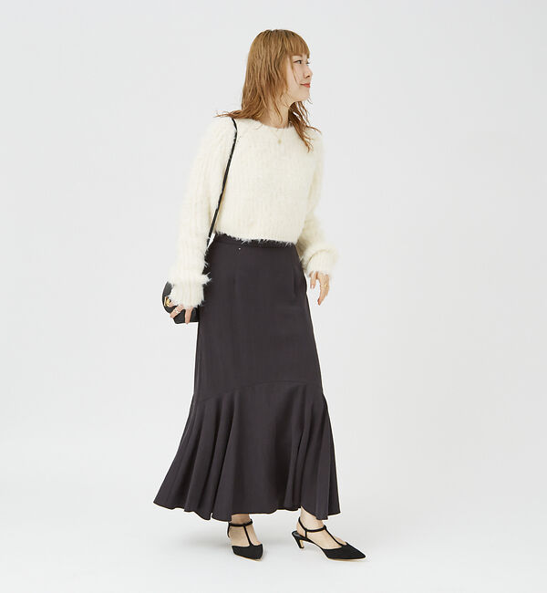 Rouge vif「【一部店舗限定】フェザーヤーンショート丈ニット」|ニット・セーター|