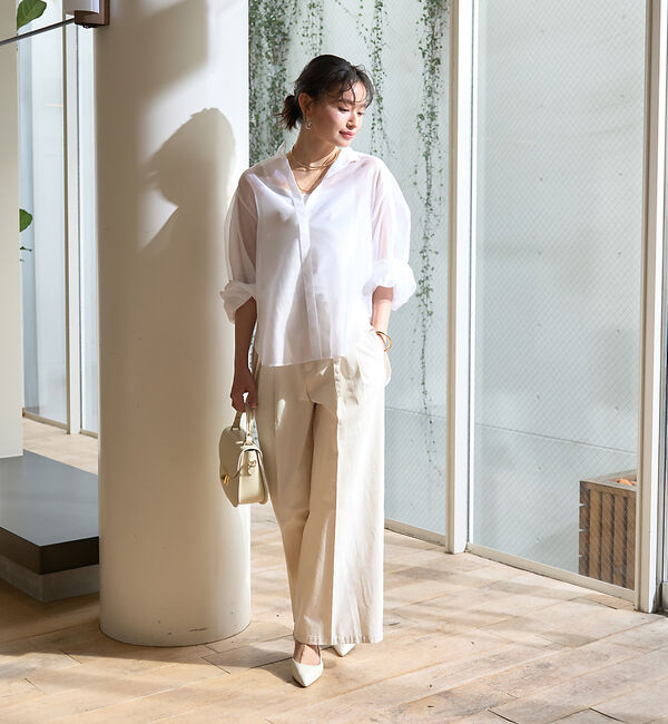 Rouge vif「タックボリューム袖シアーブラウス」|シャツ・ブラウス|