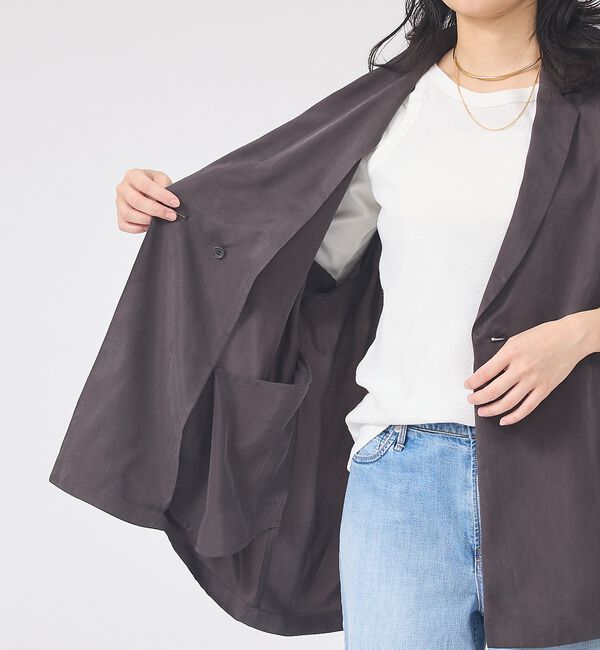 Rouge vif「【セットアップ対応】キュプラフィブリルダブルジャケット」|テーラードジャケット|