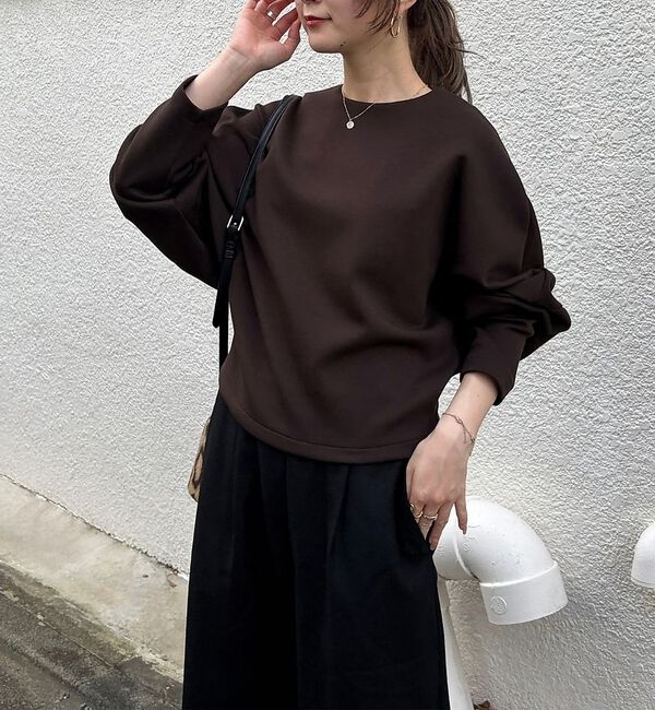 Rouge vif「コットンエアーダンボール コクーンプルオーバー」|Tシャツ・カットソー|ブラウン