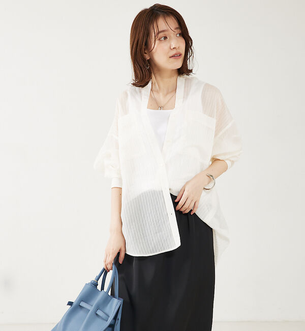 abahouse mavie「シアーオーバーシャツ」|シャツ・ブラウス|